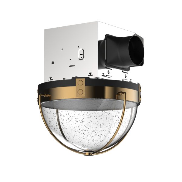 1.5-Sones 90-CFM Matte Black Decorative Lighted Bathroom fan