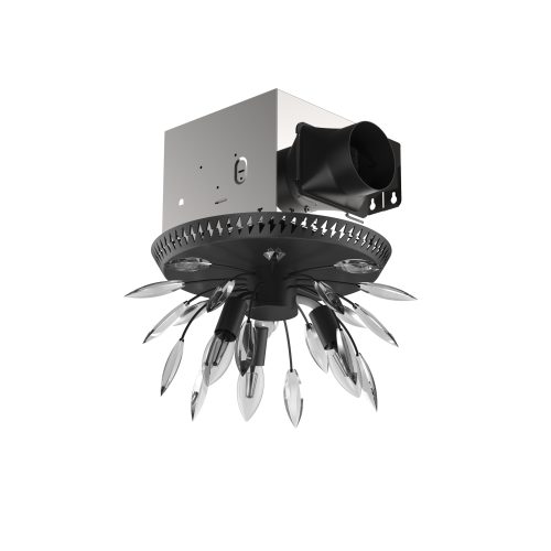 1.5-Sones 110-CFM Matte Black Decorative Lighted Bathroom fan