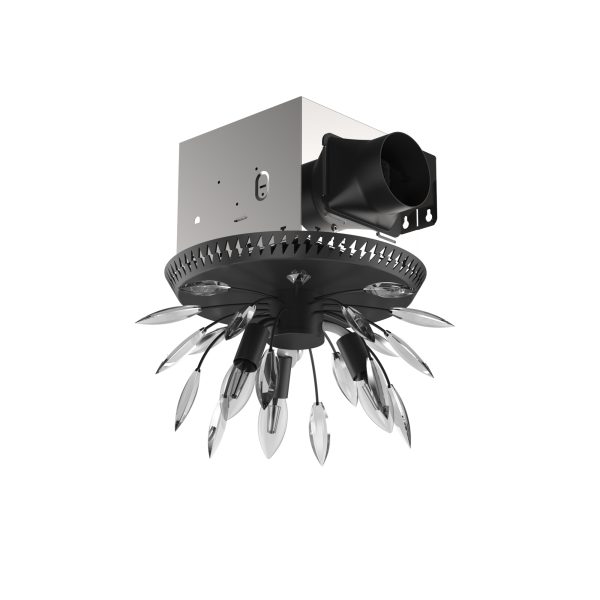 1.5-Sones 110-CFM Matte Black Decorative Lighted Bathroom fan