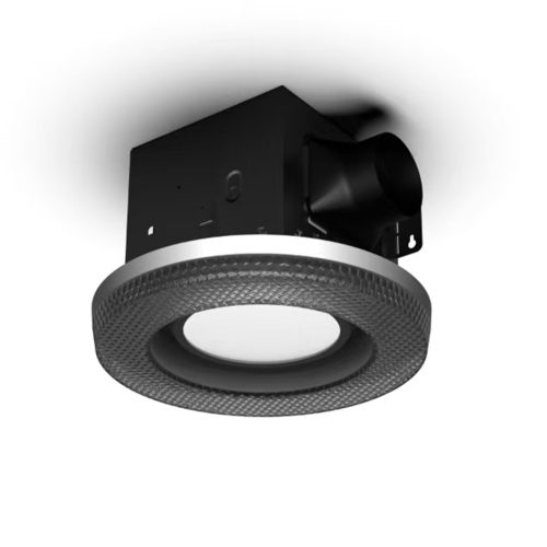 1.5-Sones 80-CFM Black Decorative Lighted Bathroom ventilator fan