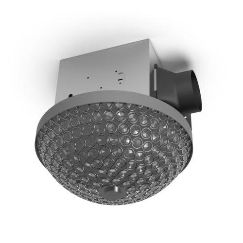 1.5-Sones 80-CFM Black Decorative Lighted Bathroom ventilator fan